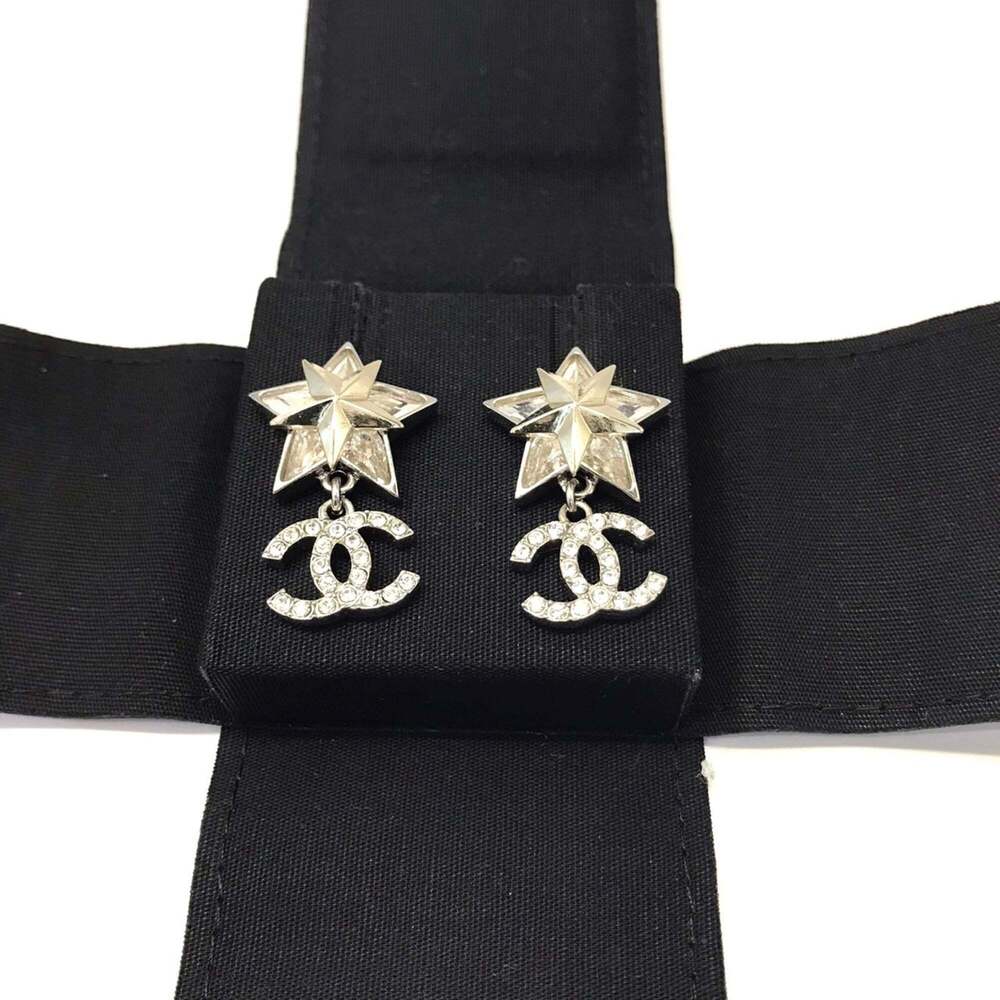 CHANEL Authentic Gold Logo Earrings - Picture 6 of 6